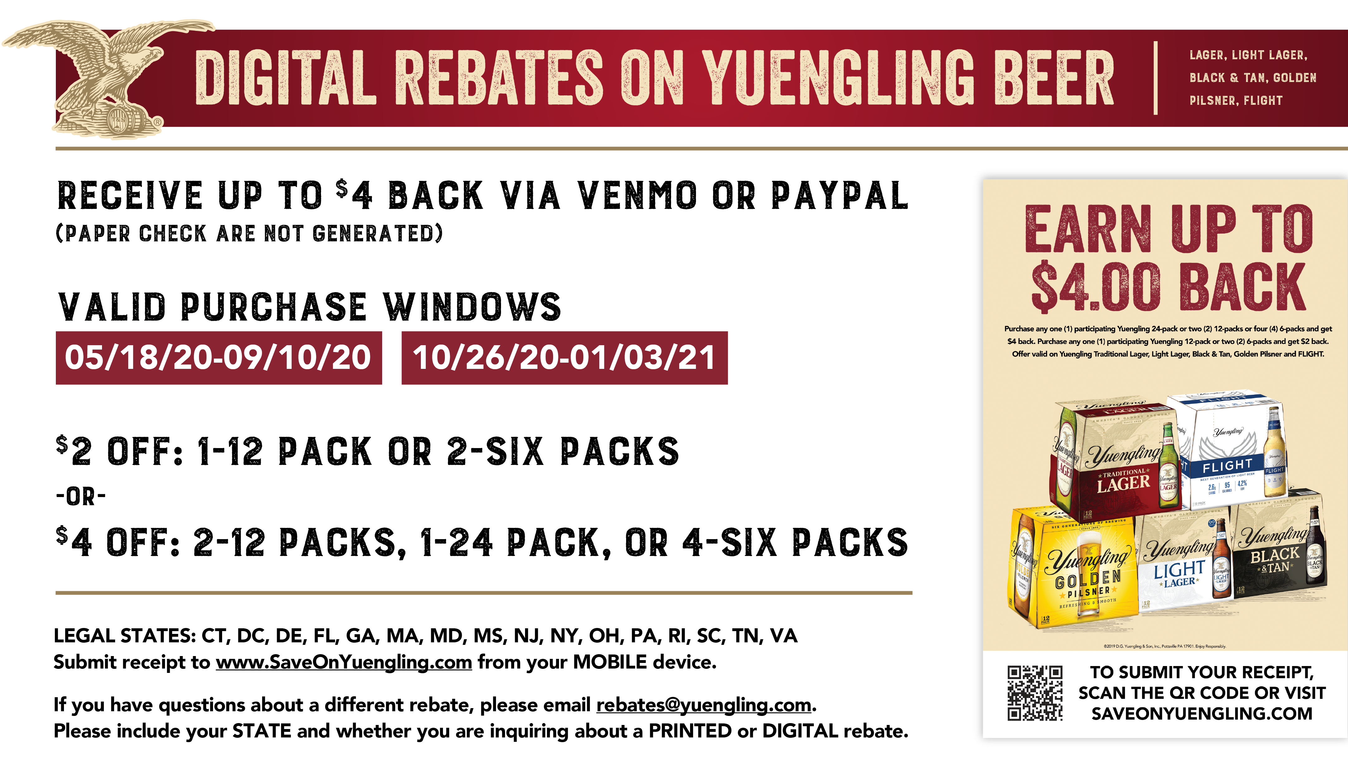Yuengling 5 Rebate Address