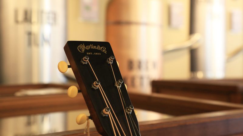 Close-up of a Martin guitar